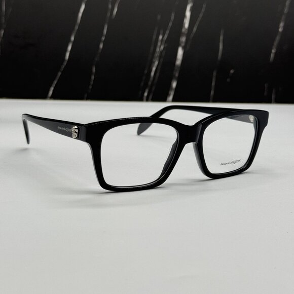 BRAND NEW ALEXANDER MCQUEEN EYEGLASSES, WOMEN BLACK EYEWEAR AM0283O 001 - Picture 4 of 9